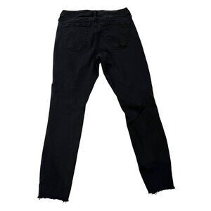 Old Navy Jeans Womens SZ 8 Super Skinny Ankle Black Distressed Raw Hem Rockstar